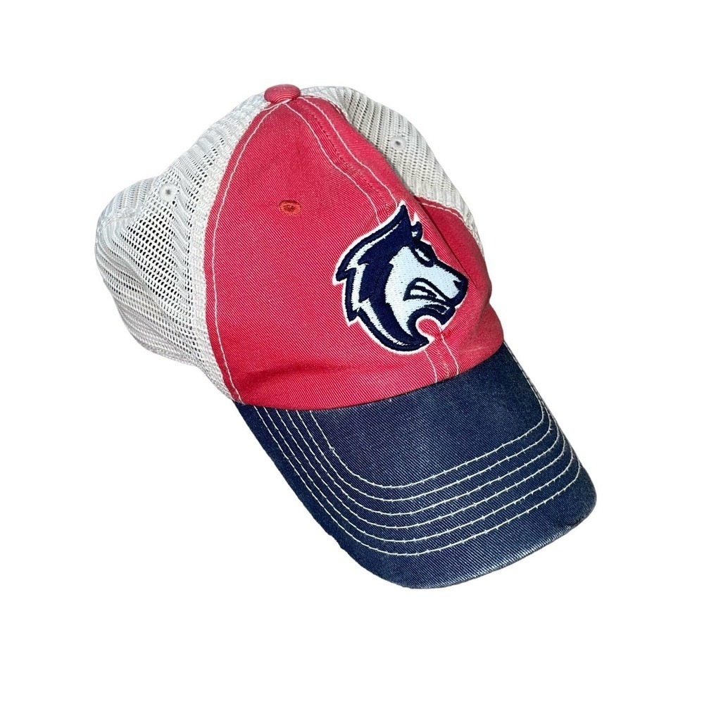 CSU Pueblo timber wolves hat cat trucker style adjustable red/blue embroidered